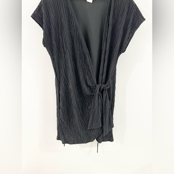 Robby Len Swim Tie Front Cover Up Black Size Small - Picture 3 of 5
